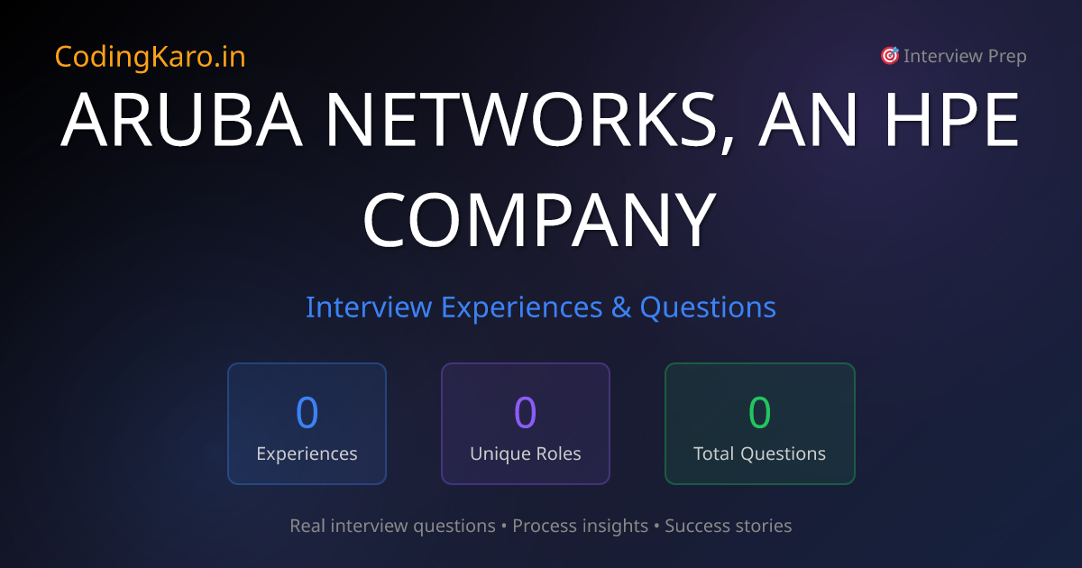 Aruba%20networks%2c%20an%20hpe%20company Interview Questions ...