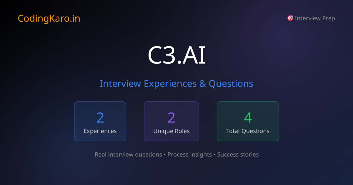 C3.ai Interview Questions & Experiences 2026 | 2+ Real Stories | CodingKaro