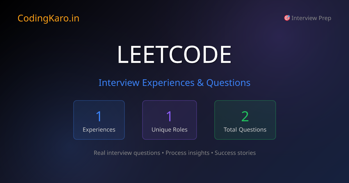 Leetcode Interview Questions & Experiences 2025 | 1+ Real Stories ...