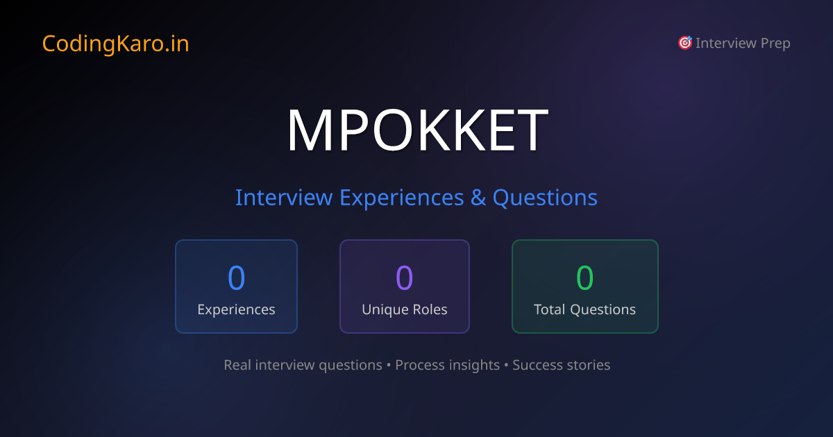 Mpokket Interview Questions & Experiences 2026 | 0+ Real Stories ...