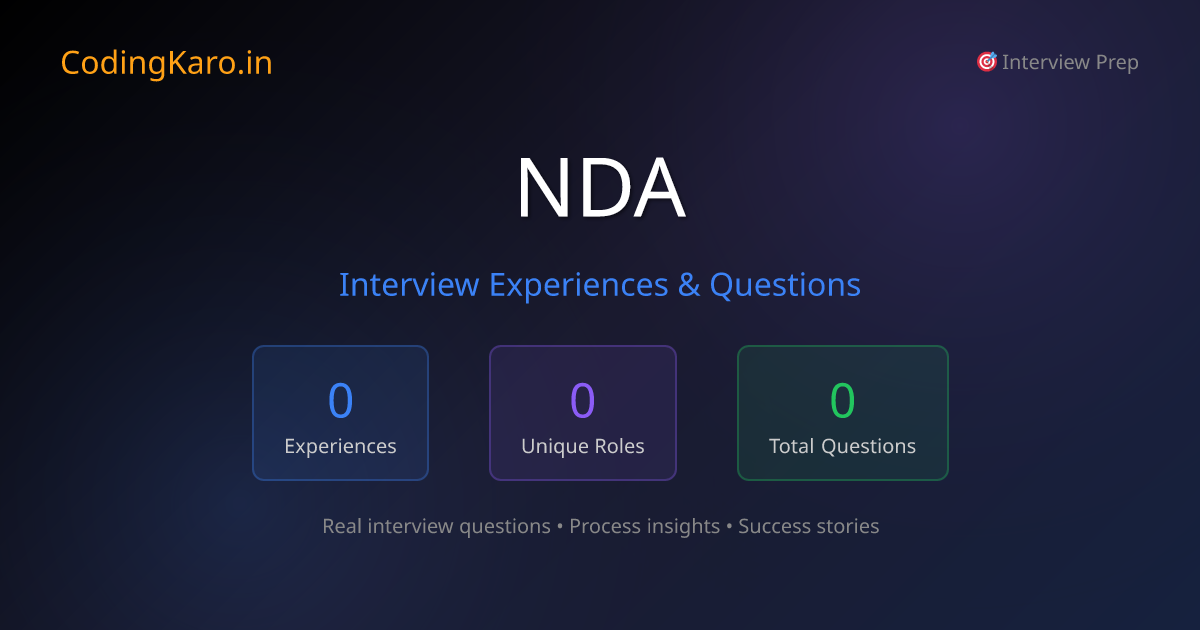 Nda Interview Questions & Experiences 2026 | 0+ Real Stories | CodingKaro