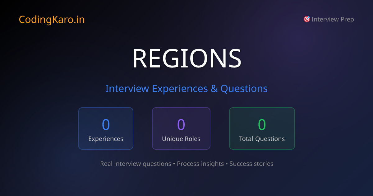 Regions Interview Questions & Experiences 2026 | 0+ Real Stories ...